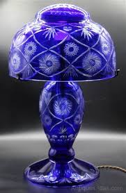 Bohemian Cobalt Blue Glass Lamp 50cm