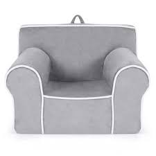 Costway Grey Velvet Fabric Kids Sofa