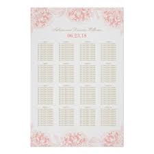 Wedding Seating Chart Poster Floral Peony Design