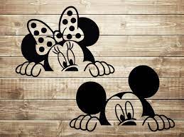 Minnie Mickey Mouse Peeking Svg Minnie Mouse Face Svg Cut