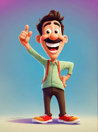playful and funny cartoon character
