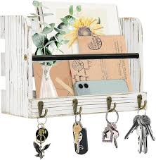Key And Mail Holder With Key Hooks For