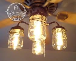 Rustic Mason Jar Ceiling Fan Light Kit