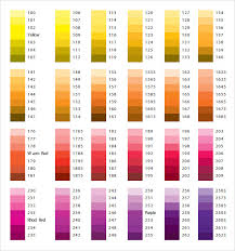 2019 Pantone Color Chart Template Judicious Printable