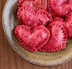 beet hearts with chevre