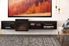 floating fireplace wall mount tv stand