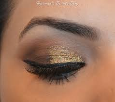holiday golden glitter makeup look