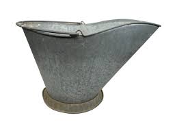 Vintage Galvanized Metal Ash Bucket