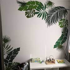 jungle leaf wall stencils set of 6