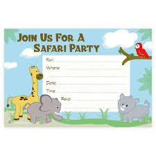 Jungle Safari Birthday Party Invitations