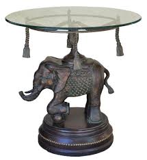 Glass Top Occasional Table With Bronze