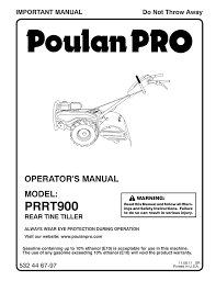 Poulan Prrt9000 Tiller User Manual Manualzz Com