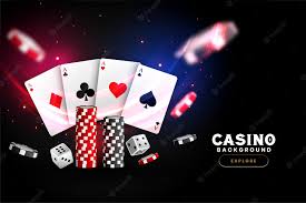 Free Vector | Realistic casino background with cards chips and dice