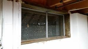 remove basement window steel frame