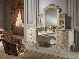 vanity table with tri fold mirror
