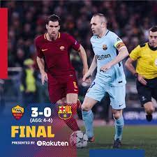 As roma can't do anything in front of barca. Fc Barcelona On Twitter Final Whistle Roma 3 0 Fc Barcelona 4 4 Agg Roma Go Through On Away Goals Dzeko De Rossi And Manolas Romabarca Ucl Https T Co 0ej3t8oity