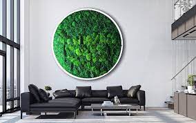 Large Round Moss Statement Wall Art For