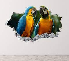 Parrots Wall Decal Art Decor 3d