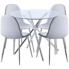 Glass Dining Table And Chairs Set