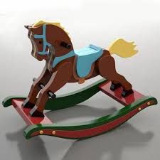 multicolor wood rocking horse 2 years