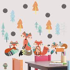 indian wind fox wall sticker for