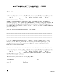 free oregon lease termination letter