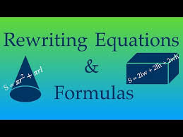 How To Rewrite Literal Equations