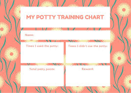 Pink Flower Pattern Potty Training Reward Chart Templates