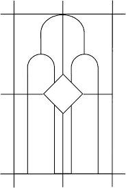 Art Deco Pattern Simple Stained Glass