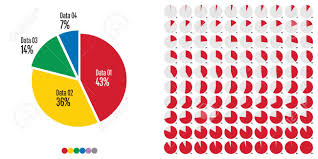 Set Of Pie Chart In Percentage From 1 To 100 For Web Design