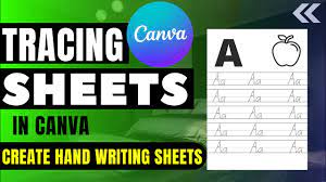 tracing handwriting worksheet in canva