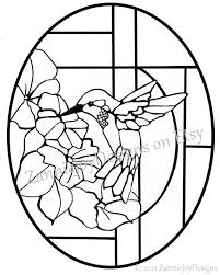 Stained Glass Hummingbird Pattern