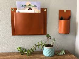 Leather Wall Organizer Hanging Leather