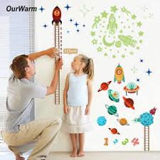 Details About Children Height Growth Chart Measure Wall Sticker Kids Room Decor Space Decal