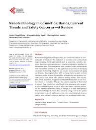 pdf nanotechnology in cosmetics