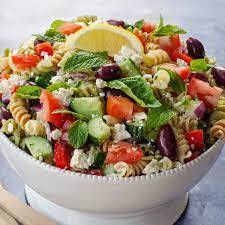 healthy greek pasta salad food