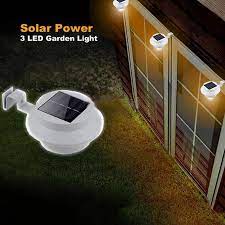 3 Led Solar Powered Outdoor Lights Lamp