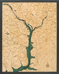 Washington Dc 3 D Nautical Wood Chart 24 5 X 31