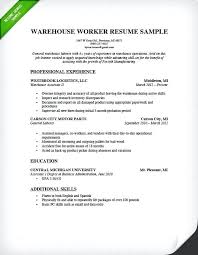 Warehouse Resume Objective