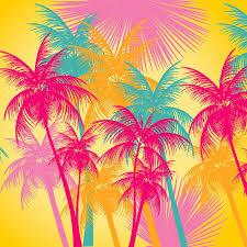 palm tree in colors digital desenho