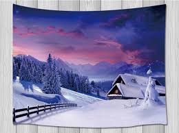 Extra Large Tapestry Wall Hanging Snowy