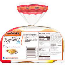 thomas plain bagel thins 13oz 8ct 8