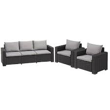 Keter 5 Seater Rattan Lounge Sofa Set