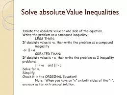 Ppt Solve Absolute Value Inequalities