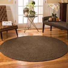 brown braided round jute rugs for