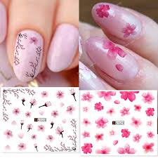 sakura nail water pink stickers with