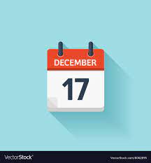 December 17 flat daily calendar icon ...