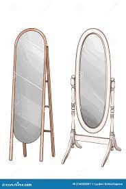 рисунок от руки зеркало модельера на белом фоне. зеркало в комнате отдыха.  модный ретро-комплект Иллюстрация штока - иллюстрации насчитывающей одежда,  нутряно: 216035057