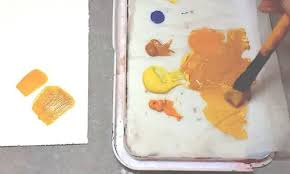 A Mustard Color With Acrylics Or Oils