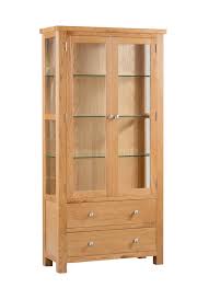 Abbey Oak Display Cabinet With Glass